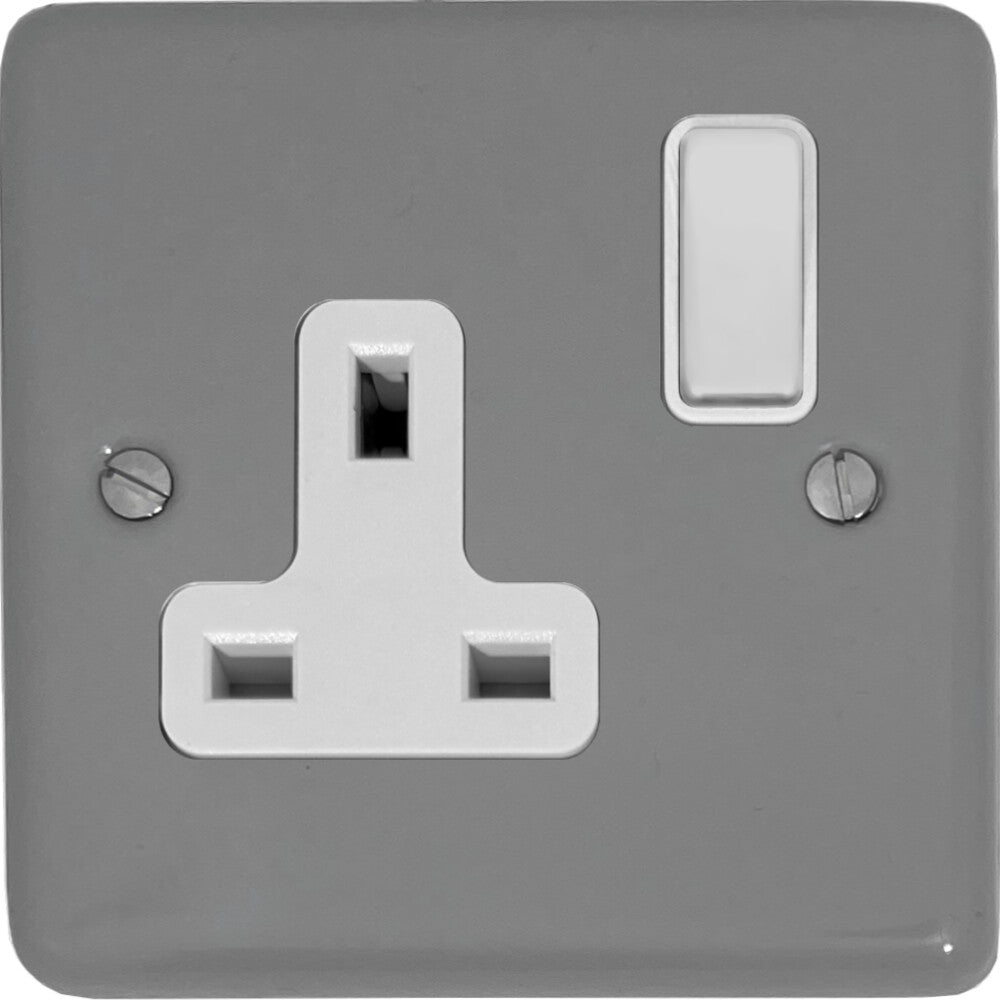 Contour Light Grey 1 Gang Switched Socket