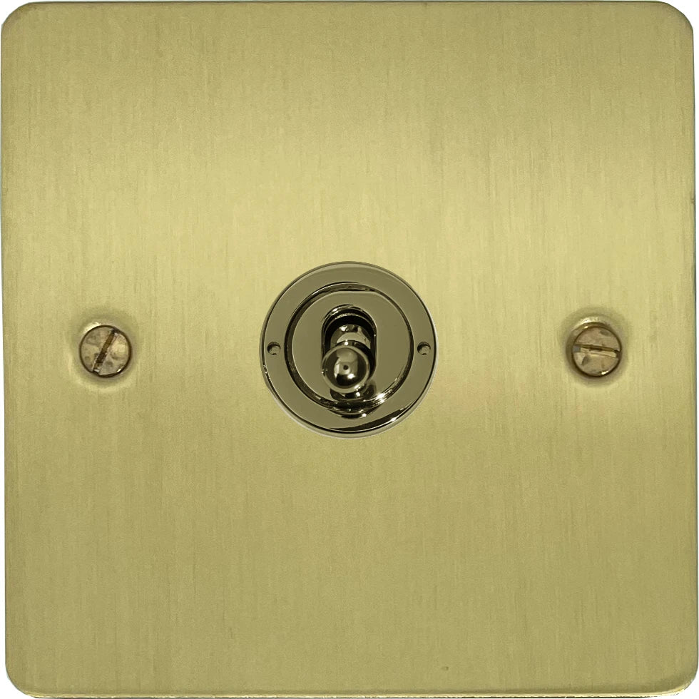 Flat Satin Brass 1 Gang Toggle