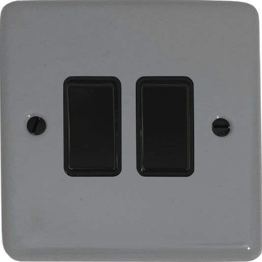 Contour Light Grey 2 Gang 2 Way Switch