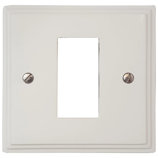 Victorian Flat White 1 Gang Mod Plate & Frame