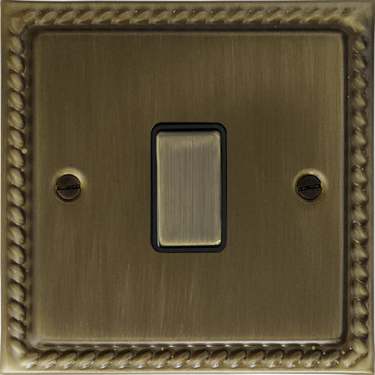 Georgian Antique Brass 1 Gang Switch (Brass Switch)