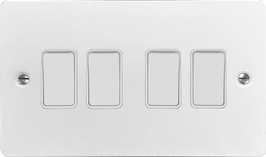 Flat White 4 Gang Switch