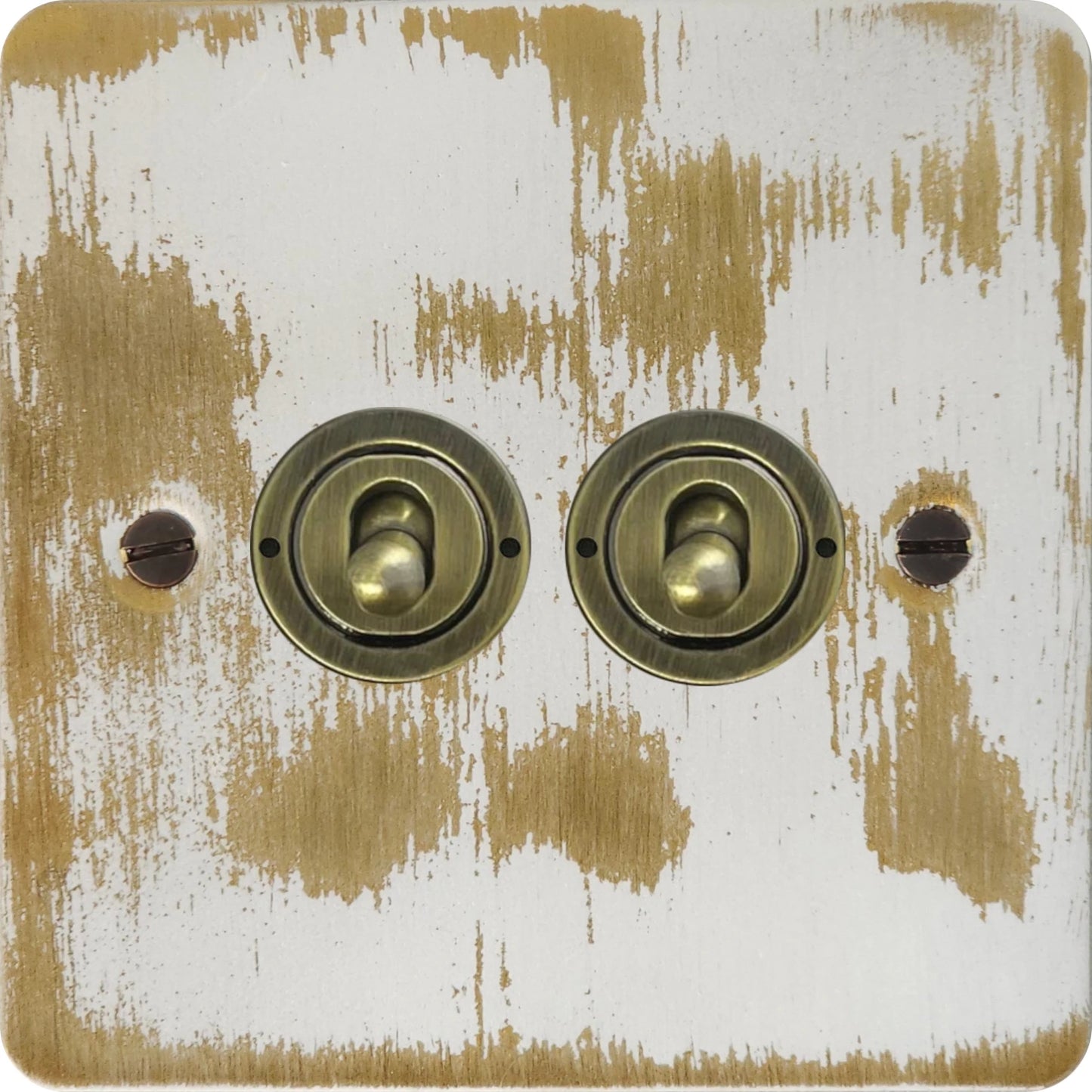 Flat Dover Bronze 2 Gang Toggle (Antique Brass Toggle)