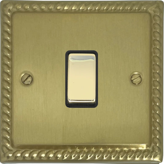 Georgian Satin Brass 1 Gang Switch