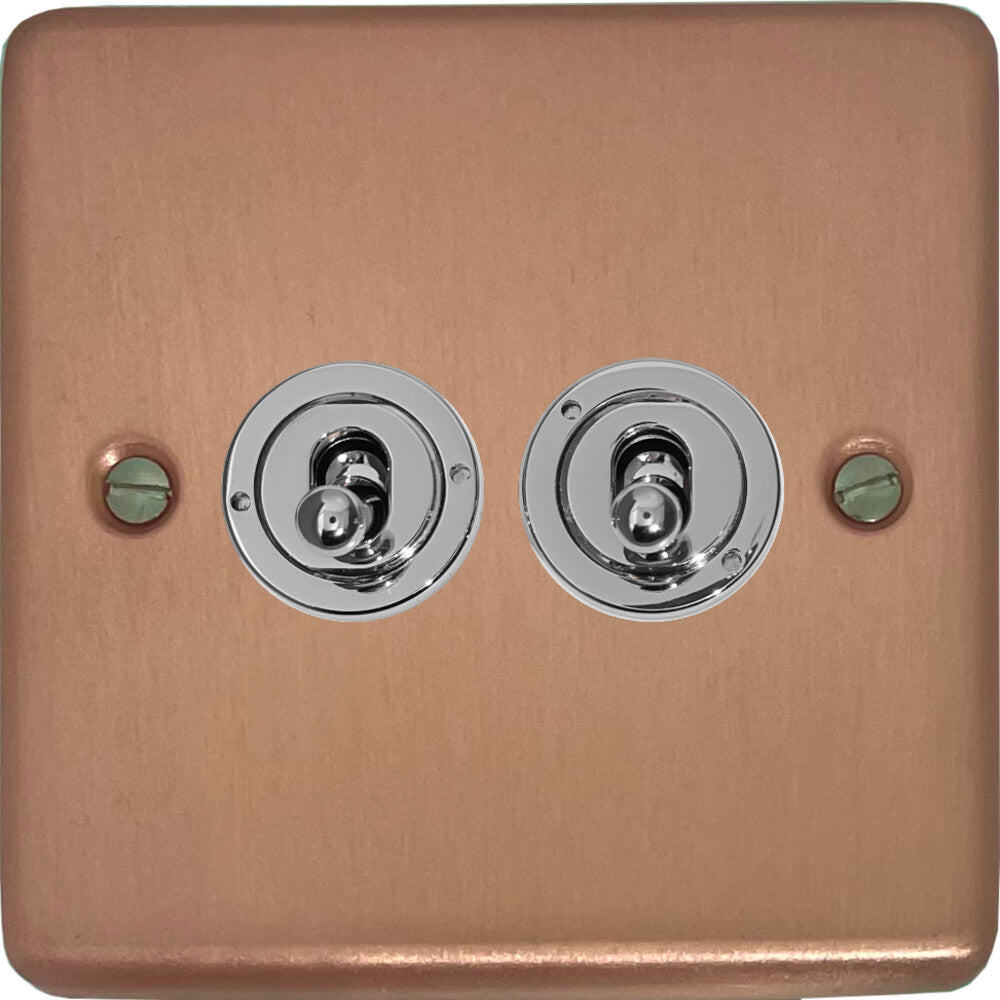 Contour Rose Gold 2 Gang Toggle Switch