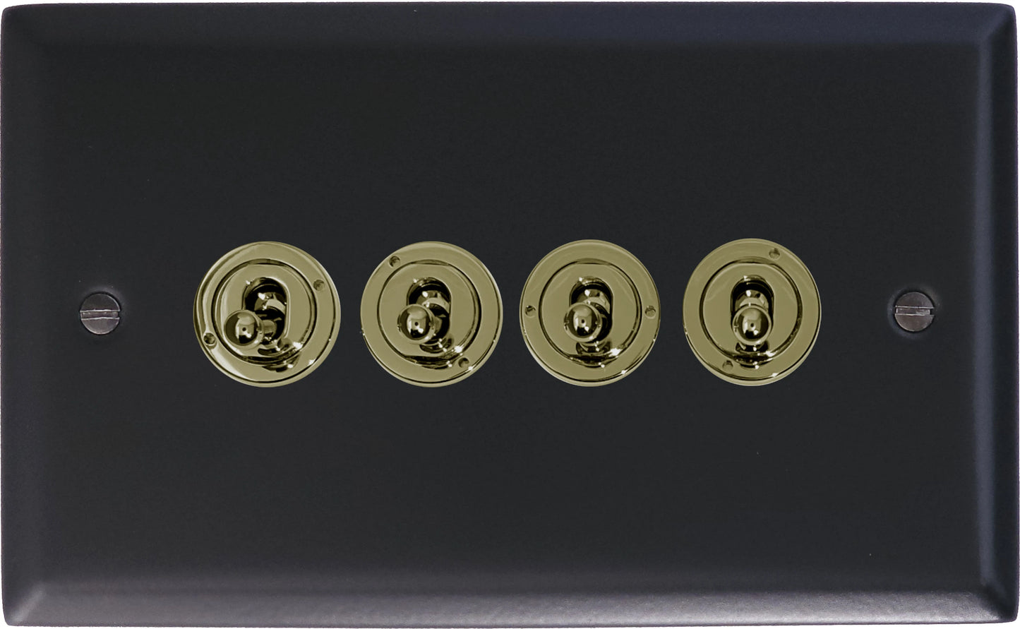 Spectrum Flat Black  4 Gang Toggle Switch