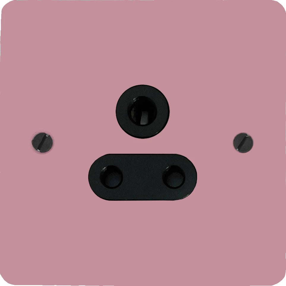 Flat Gloss Pink 5 Amp Socket (Black Insert)