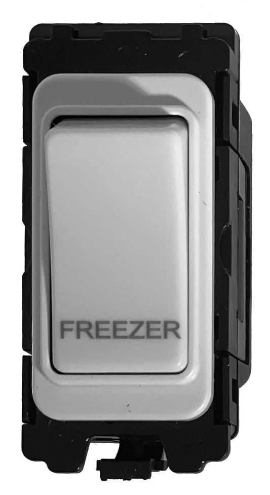 20A DP Switch - Engraved with - Freezer - All White Insert