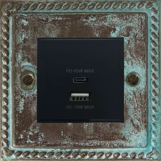 Monarch Verdigris 45W Quick Charge USB Module