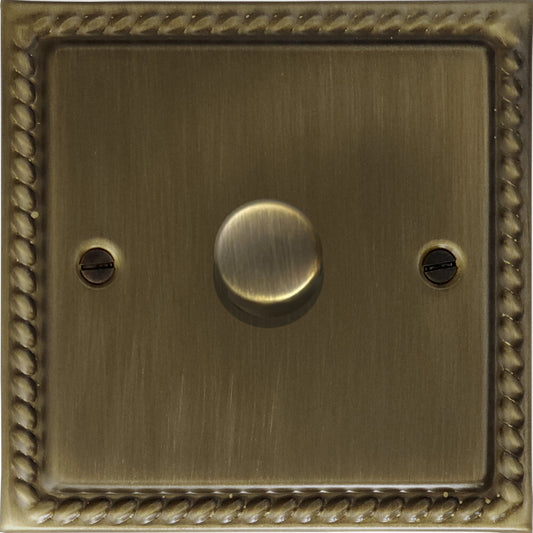 Georgian Antique Brass 1 Gang LED Dimmer