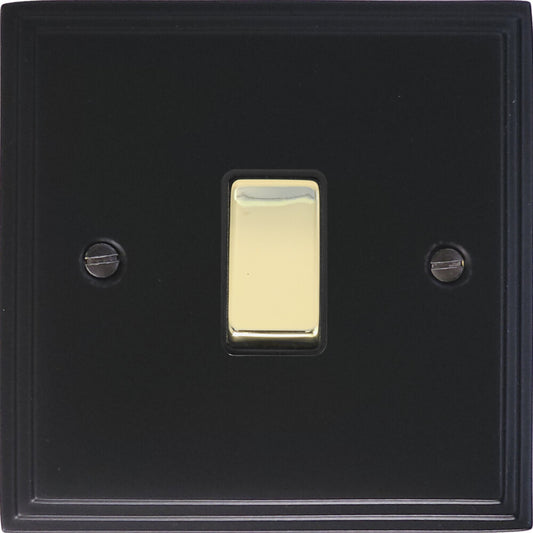 Victorian Flat Black 1 Gang Switch