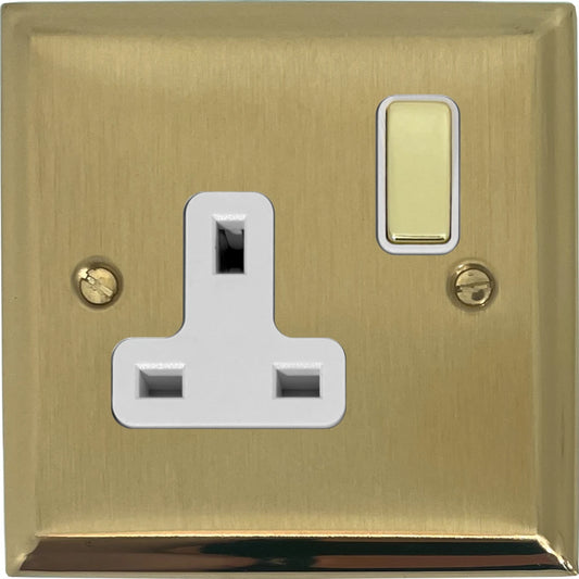Deco Satin Brass 1 Gang Socket