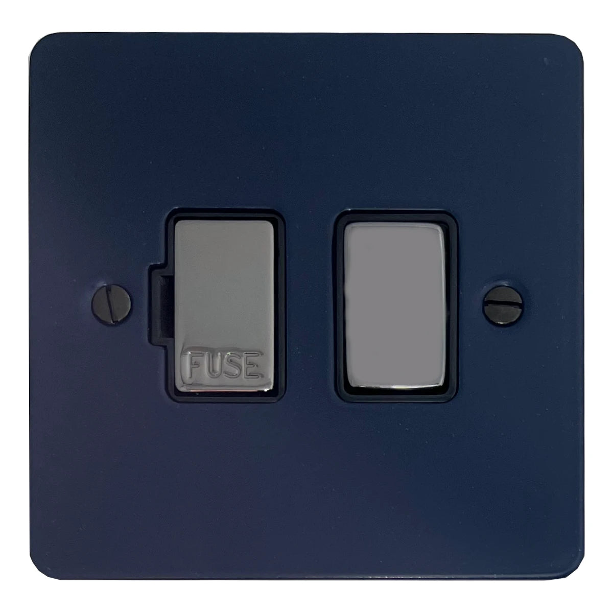 Flat Blue Switched Fuse Spur (Black Nickel Switch/Black Insert)