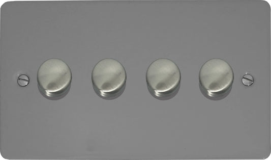 Flat Light Grey 4 Gang LED Dimmer