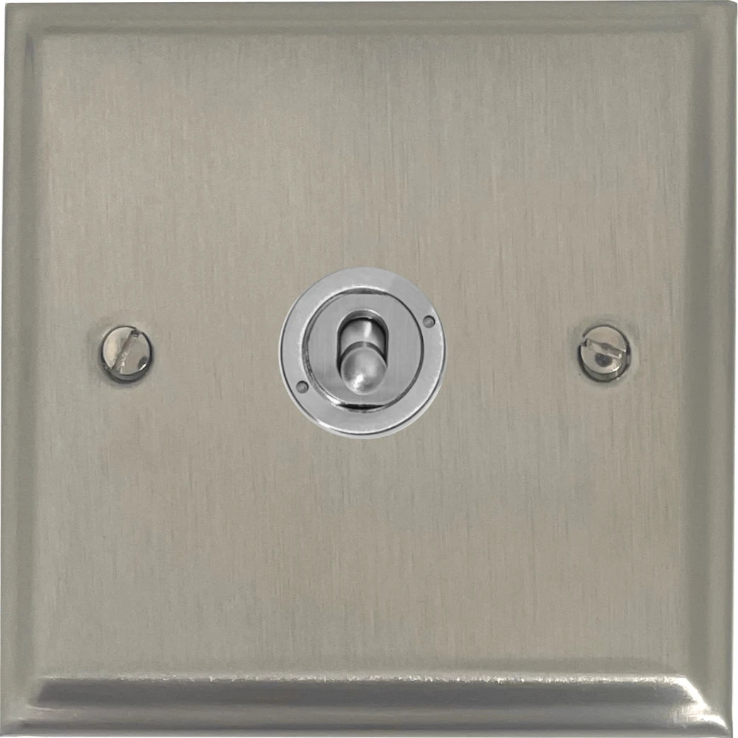 Deco Satin Nickel 1 Gang  Toggle (Brushed Steel Toggle)