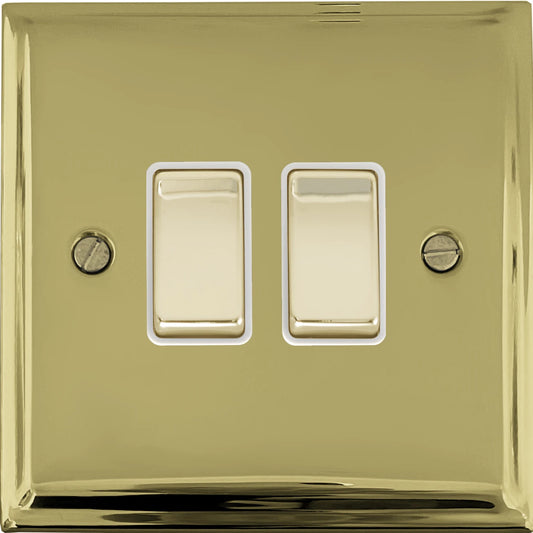 Deco Polished Brass 2 Gang Switch