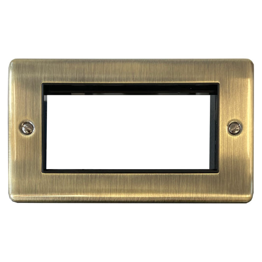 Basics Antique Brass 2 Gang 4 Module Data Plate