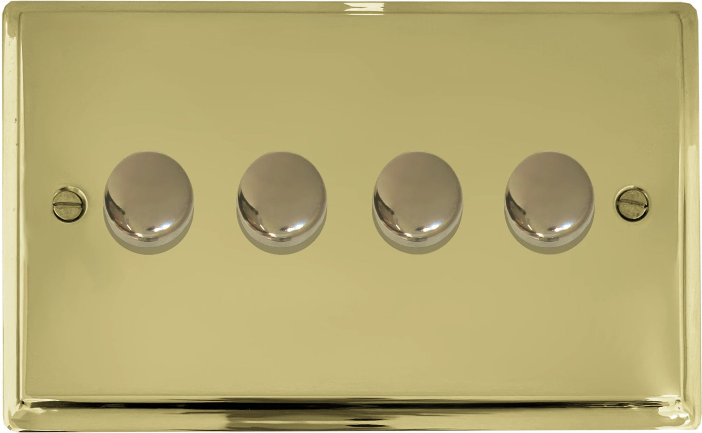 Deco Polished Brass 4 Gang 120W LED Dimmer