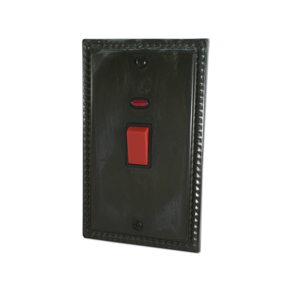 Georgian Verdigris 45A Dp Switch L-Plate + Neon