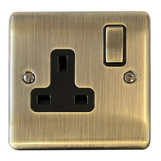 Basics Antique Brass 1 Gang Socket