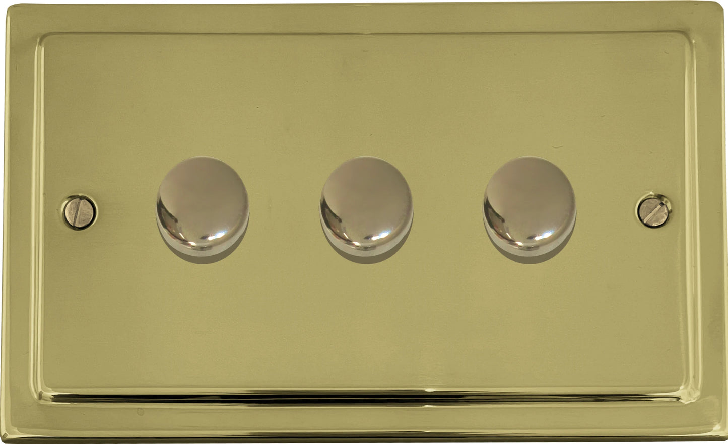 Victorian Polished Brass 3 Gang Dimmer LED