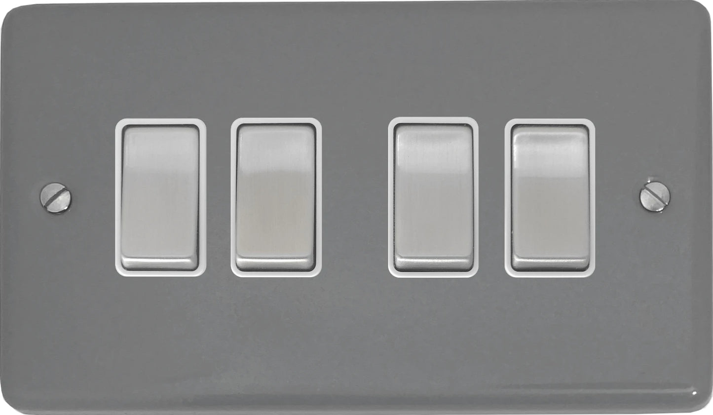 Contour Light Grey 4 Gang 2 Way Switch