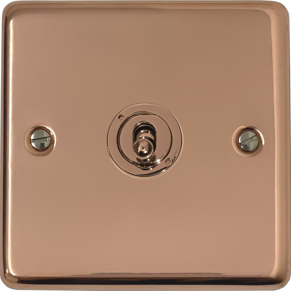 Contour Bright Copper 1 Gang Toggle Switch (Copper Toggle)