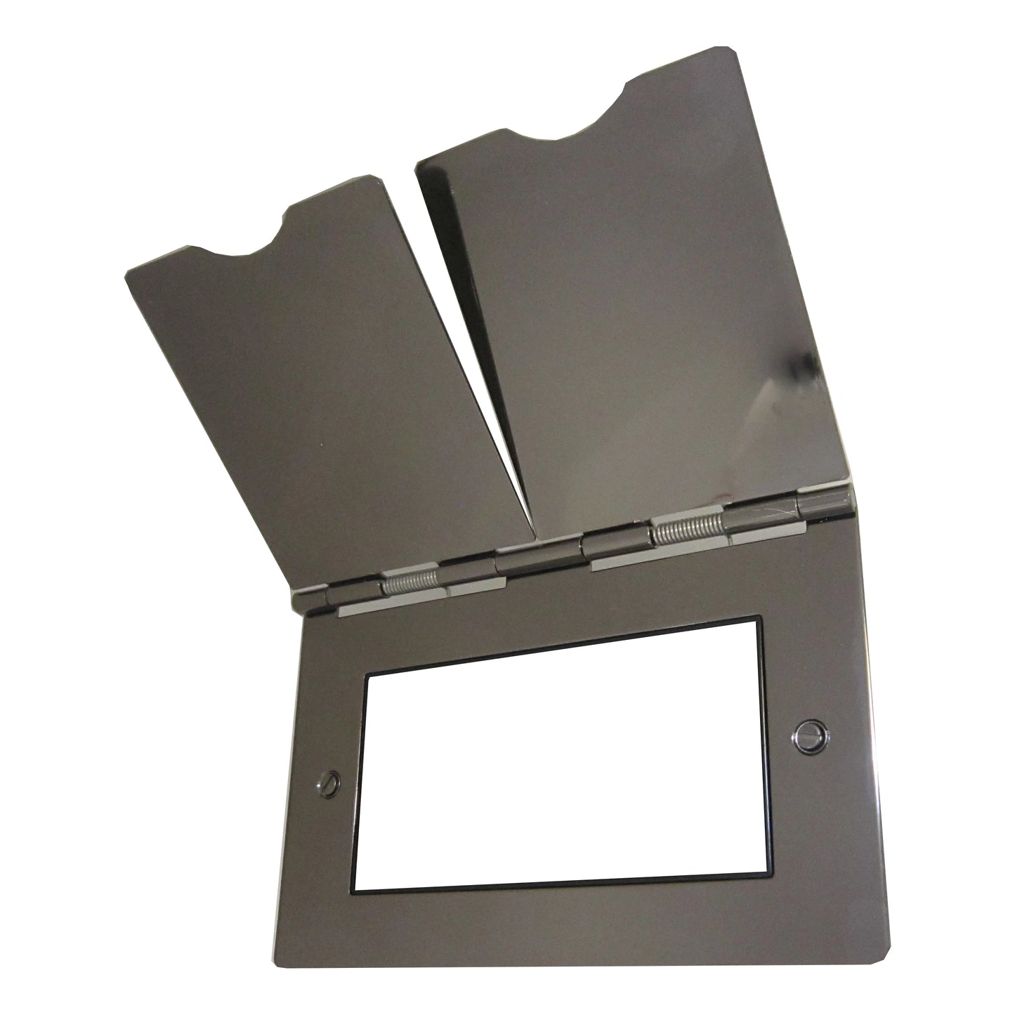 2 Gang 4 Module Black Nickel Euro Floor Socket