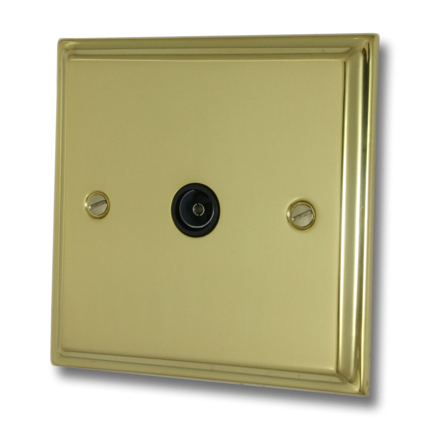 Deco Polished Brass 1 Gang Coax Point