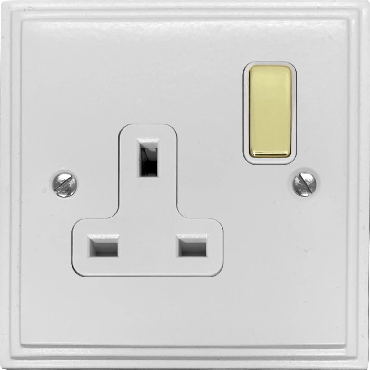 Victorian Flat White 1 Gang Switched Socket