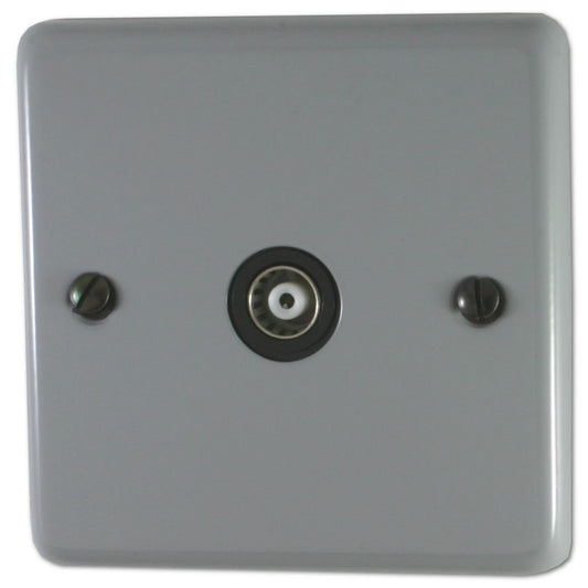 Contour Light Grey 1 Gang Coax Point