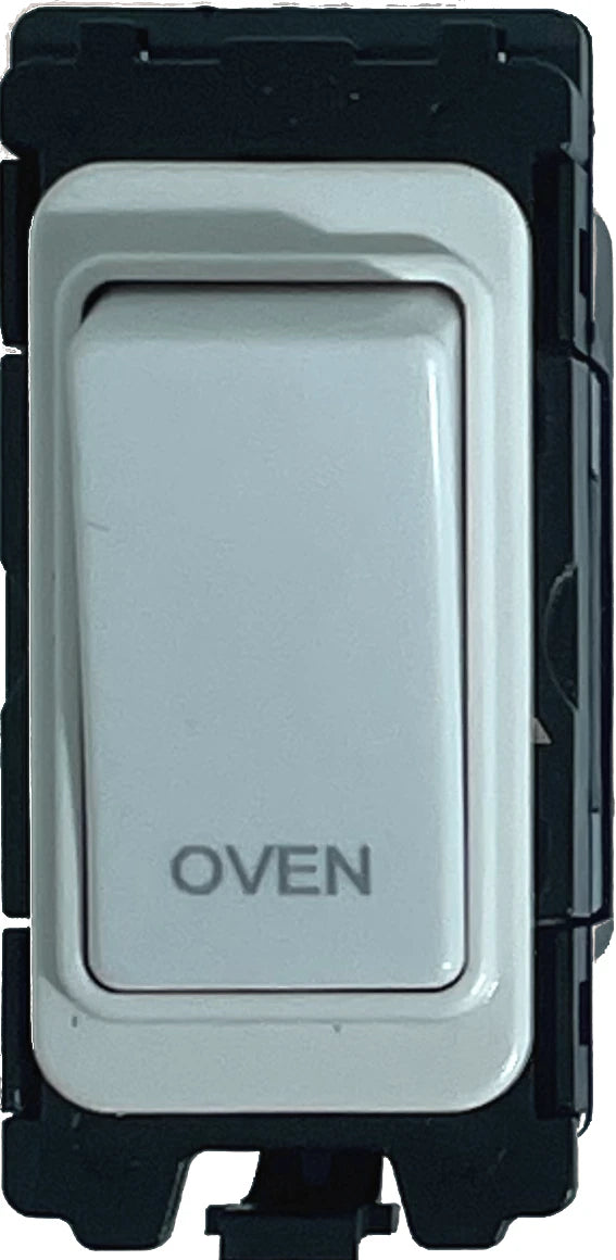 20A DP Switch - Engraved with - Oven - All White Insert
