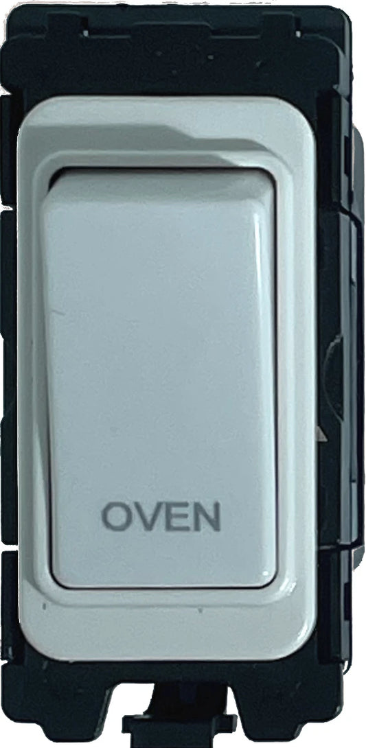 20A DP Switch - Engraved with - Oven - All White Insert