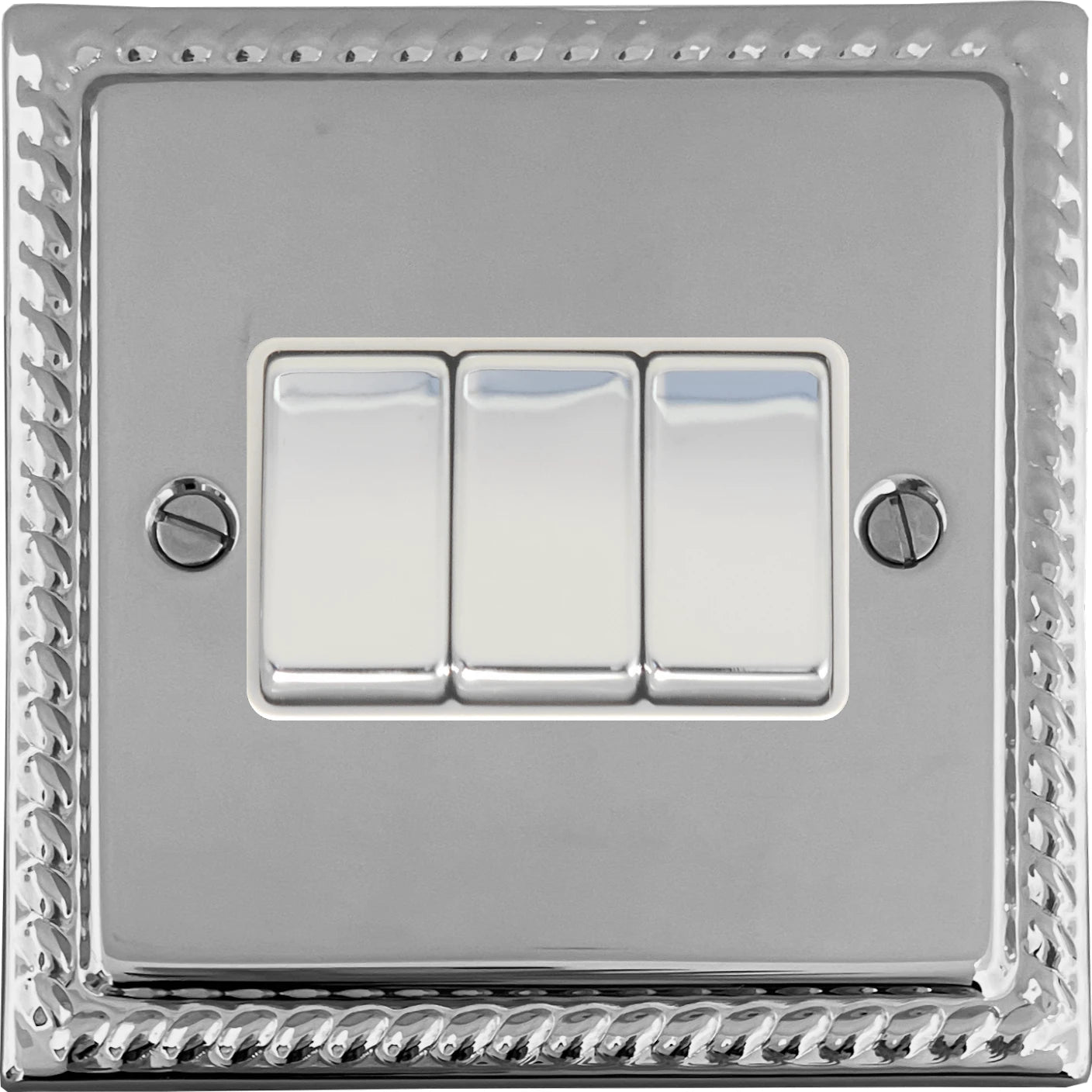 Georgian Polished Chrome 3 Gang Switch