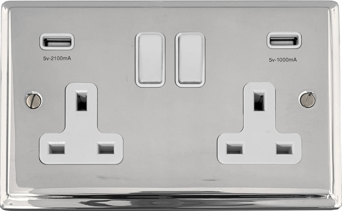 Deco Polished Chrome 2 Gang Usb Socket
