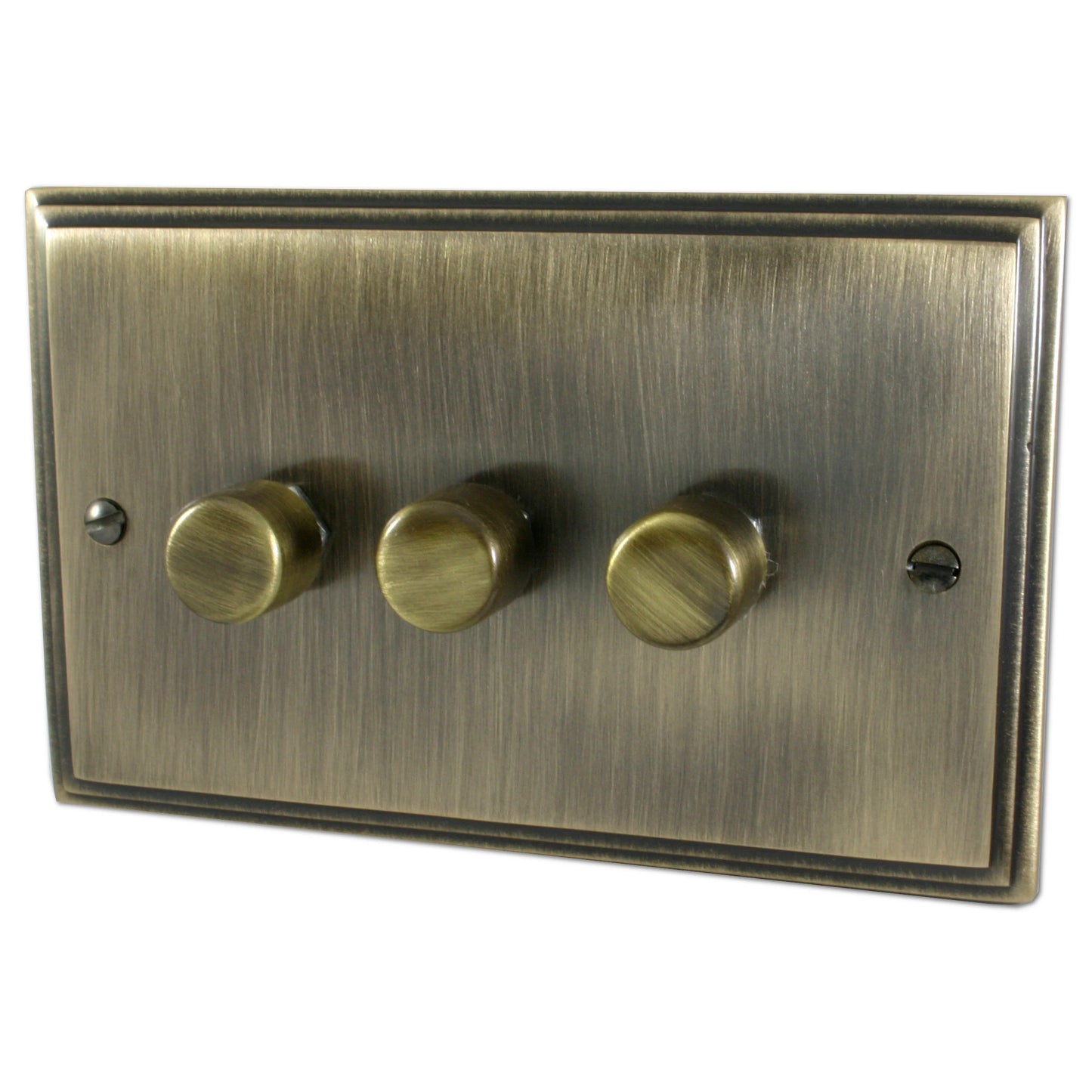 Victorian Antique Brass 3 Gang LED Dimmer