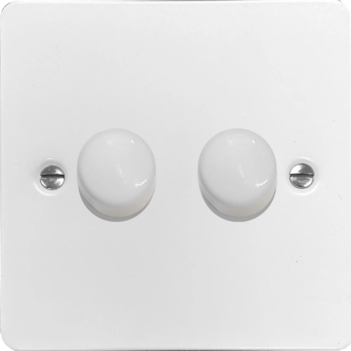 Flat White 2 Gang 120W LED Dimmer