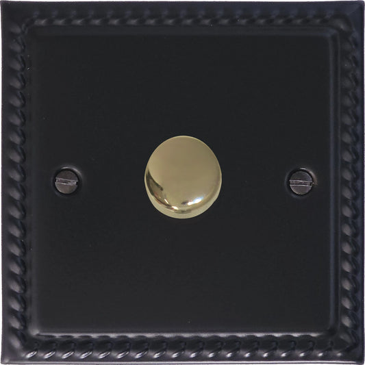 Georgian Flat Black 1 Gang 120W LED Dimmer