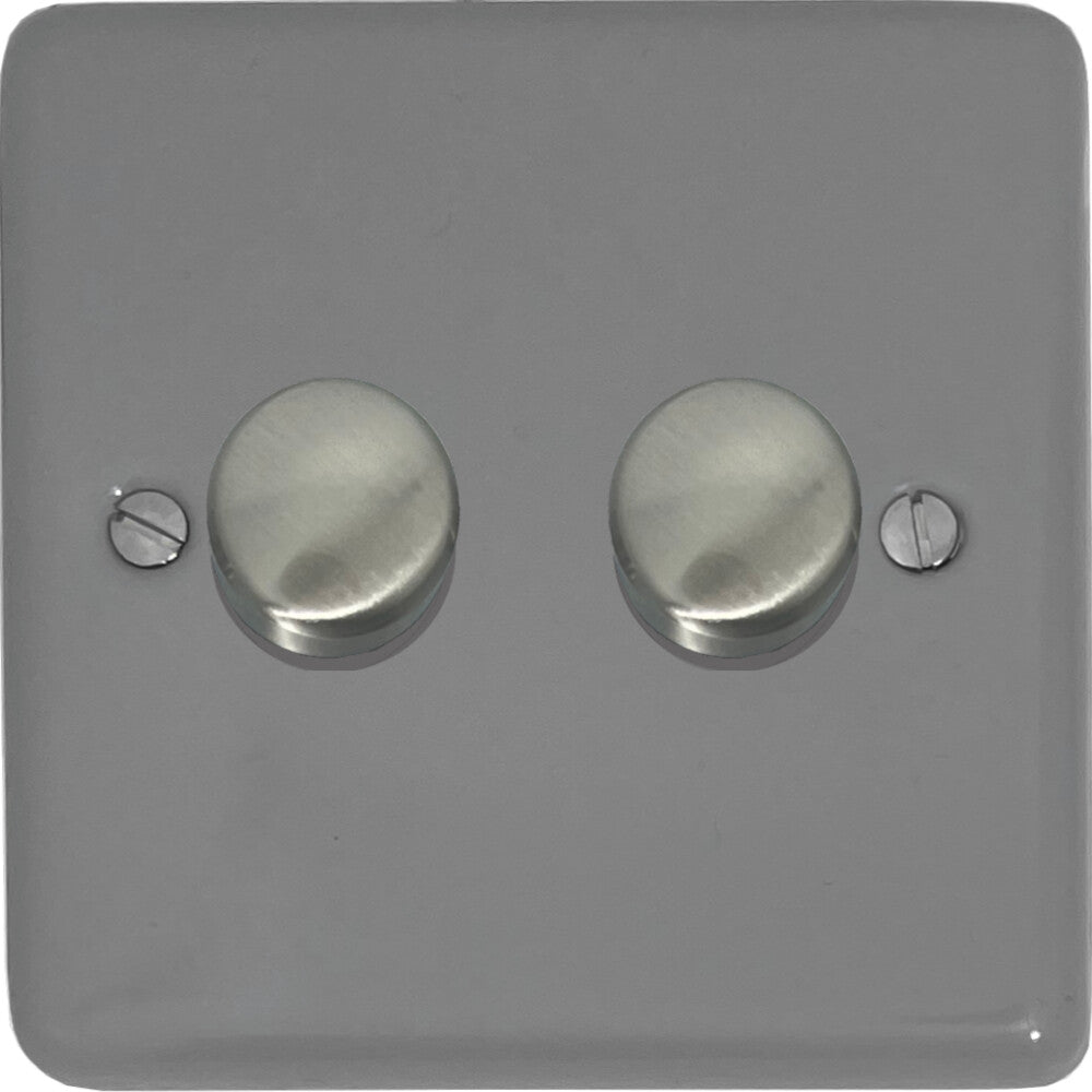 Contour Light Grey 2 Gang LED Dimmer