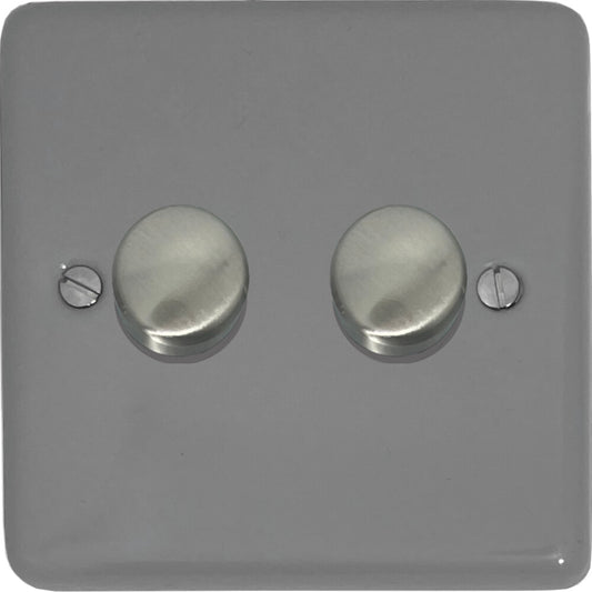 Contour Light Grey 2 Gang LED Dimmer