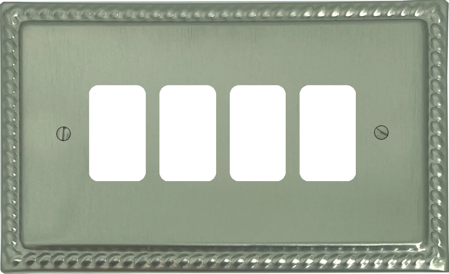 Monarch Satin Nickel 4 Gang Grid Plate