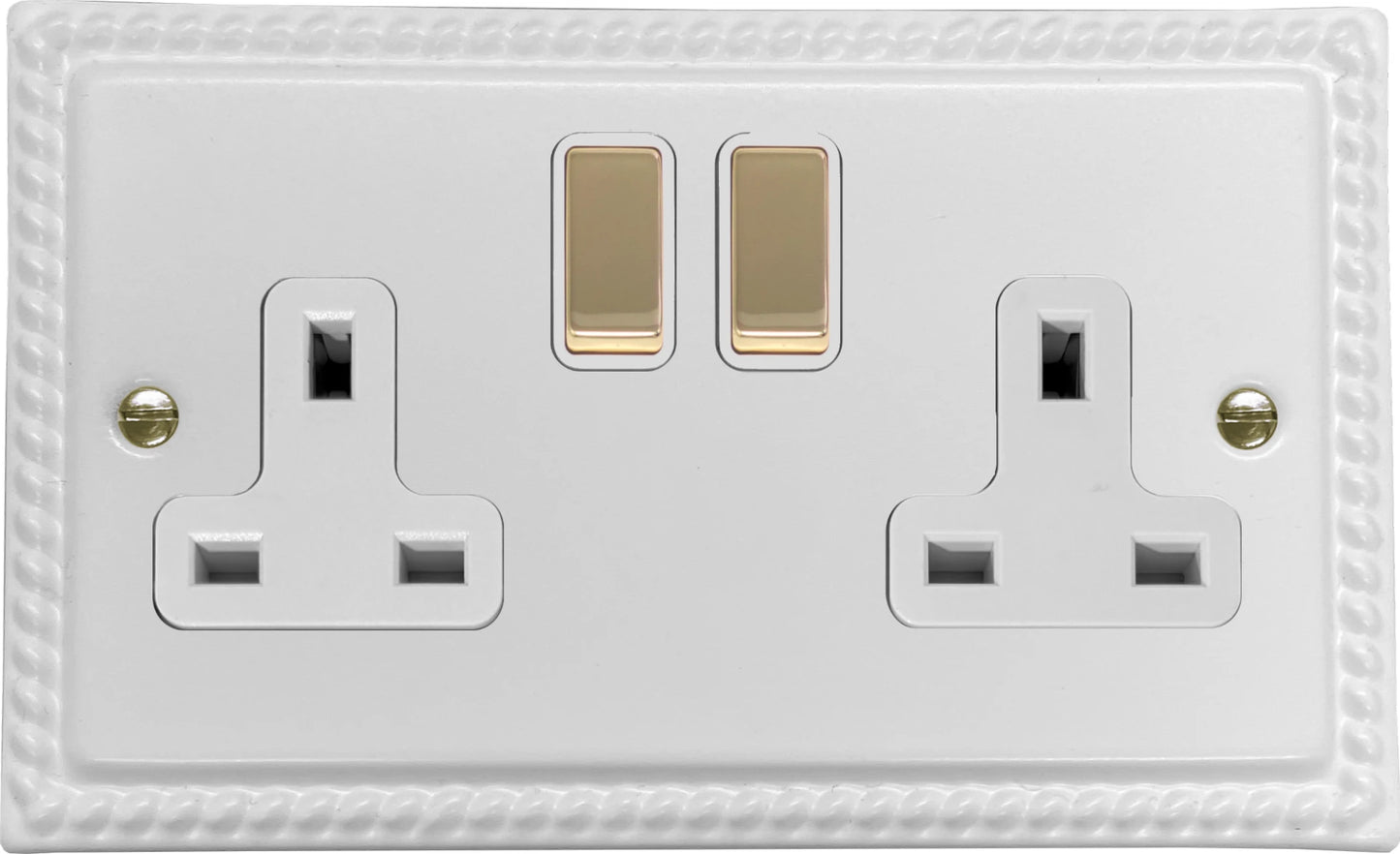 Georgian Flat White  2 Gang Socket