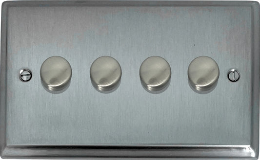 Deco Satin Chrome 4 Gang LED Dimmer