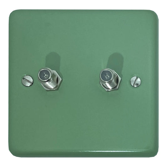 Classic Sage Green 2 Gang Satellite Point