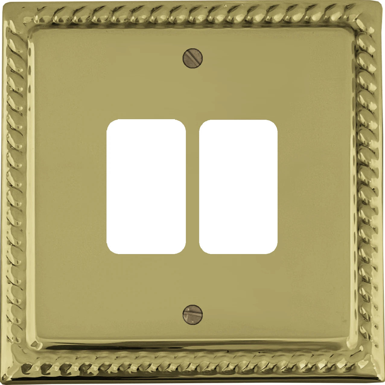 Georgian Polished Brass 2 Gang Grid Switch