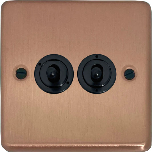 Contour Rose Gold 2 Gang Toggle (Flat Black Toggle)