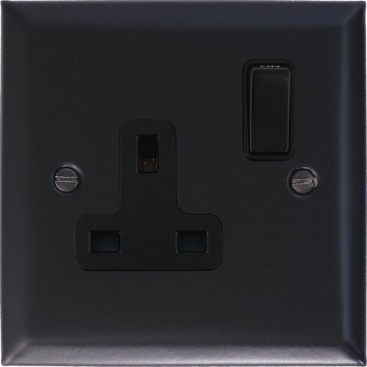 Spectrum Flat Black  1 Gang Socket