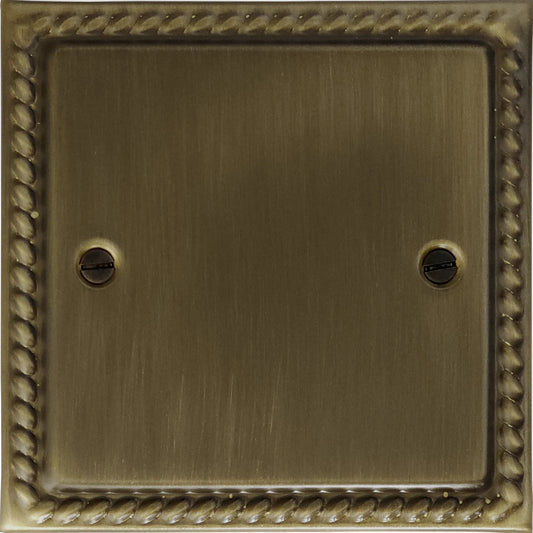 Georgian Antique Brass 1 Gang Blank