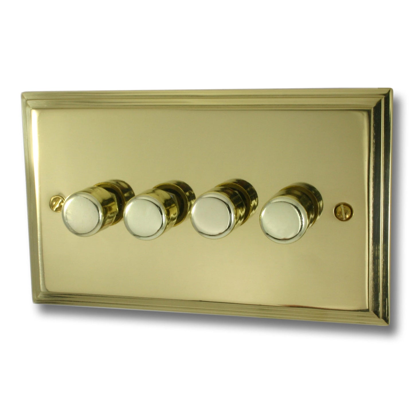 Victorian Polished Brass 4 Gang LED Dimmer