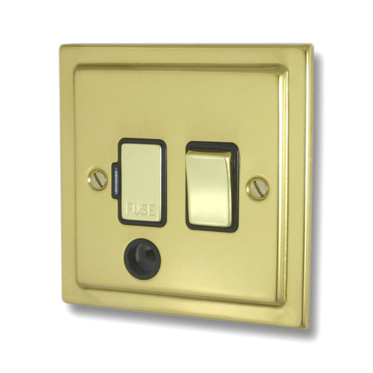 Victorian Unlacquered Brass Swt. Fused Spur & F/Out - Victorian Cast range electrical spur